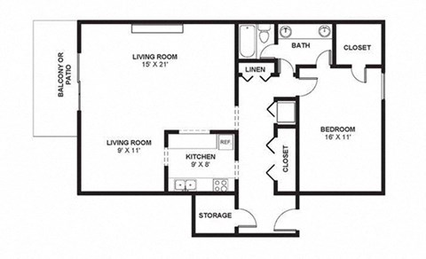 One Bed One Bath 1095 Square Feet at The Bridges at Foxridge, Mission, KS